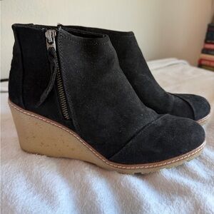 Black Wedge Ankle Boots